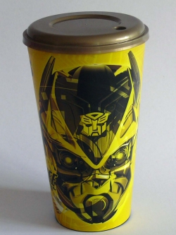 แก้วน้ำโรงหนัง "Bumblebee -บัมเบิ้ลบี" จากภาพยนต์ เรื่อง ทรานสฟอร์เมอร์, Movie Collection-Bubble B from "Transformer" ของสะสม ก้วน้ำโรงหนัง "Bubble B" จากภาพยนต์เรื่อง ทรานสฟอร์เมอร์ส