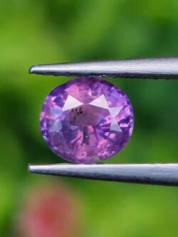 พลอย เพอเพิล แซฟไฟร์ สีม่วง Purple Sapphire 1.13 กะรัต (Cts.) พลอยแท้ อัญมณีมงคลประจําวันเกิด เครื่องประดับพลอย