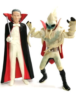 ของสะสม ดร.ชินิงามิ แห่ง องค์การช้อคเกอร์ และ อิกะเดวิล ร่างแปลงของ ดร.ชินิงามิ เป็นแคนดี้ทอยย์ ยางตัน อิกะเดวิล ไม่มีหัวเข็มขัด ขายเหมาตามสภาพ 2ตัวไม่แยก