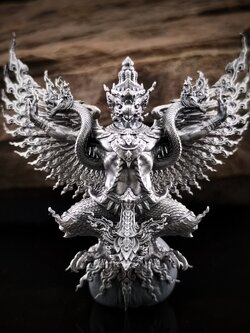 พญาครุฑพิษฐาน รหัส 3 เนื้อเงินรมซาติน