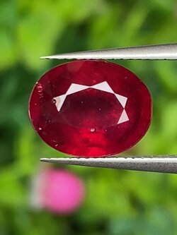 พลอย ทับทิม Ruby sapphire 4.15 กะรัต (Cts.) เผาใหม่ พลอยแท้ อัญมณีมงคลประจําวันเกิด เครื่องประดับพลอย