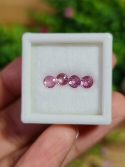 พลอย ชมพู พิ้ง แซฟไฟร์ Pink Sapphire 4 เม็ด 1.54 กะรัต (Cts.) พลอยแท้ อัญมณีมงคลประจําวันเกิด เครื่องประดับพลอย