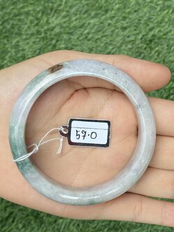 1001 หยก พม่า แท้ Jade กำไลหยก 57.0 มม (Jadeite bracelet) พม่า (Myanmar)