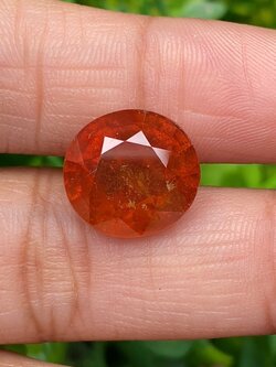 พลอย ออเรนจ์ แซฟไฟร์ สีส้ม Orange Sapphire 14.75 กะรัต (Cts.) พลอยแท้ อัญมณีมงคลประจําวันเกิด เครื่องประดับพลอย