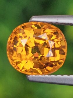 พลอย บุษราคัม yellow sapphire 3.26 กะรัต (Cts.) พลอยแท้ อัญมณีมงคลประจําวันเกิด เครื่องประดับพลอย