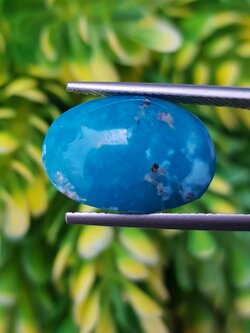 พลอย เทอควอยซ์ (Turquoise) 7.34 กะรัต Cts. พลอยแท้ อัญมณีมงคลประจําวันเกิด เครื่องประดับพลอย