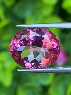พลอย ชมพู พิ้งค์ โทแพซ Pink Topaz 5.96 กะรัต พลอยแท้ อัญมณีมงคลประจําวันเกิด เครื่องประดับพลอย