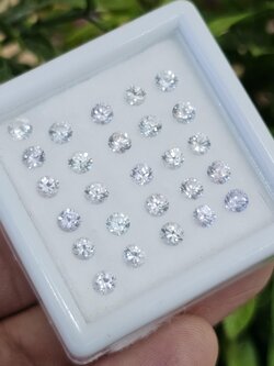 พลอย ขาว ไวท์ แซฟไฟร์ White Sapphire 26 เม็ด 5.08 กะรัต (Cts.)พลอยแท้ อัญมณีมงคลประจําวันเกิด เครื่องประดับพลอย