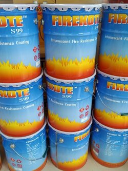 สีทนไฟ สีกันไฟ สีเทา ไม่ต้องทาทับหน้า น้ำหนัก 24.5 กก./ Fire Kote S-99 สีเทา