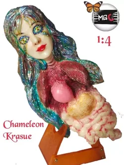 มีหลายภาพ,MGC Handmade model 1:4 โมเดลผีกระสือคาเมเลี่ยน หัวใจเรืองแสง Chameleon Krasue รุ่นใหญ่พิเศษ ตัวใหญ่ น้ำหนักเบา