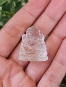 พลอย ไวท์ ควอตซ์ แกะสลัก พระพิฆเนศ White Quartz Ganesha (สินค้าเป็นแบบสุ่มมีจำนวนมาก)