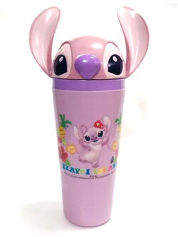 ของสะสมสติ๊ชสีม่วง เป็นฝาแก้วน้ำพลาสติกสีม่วง ลายสติซ จาก ลีโลแอนด์สติ๊ช Lelo and Stich งานสะสมเก่าจากเซเว่นอีเลฟเว่น