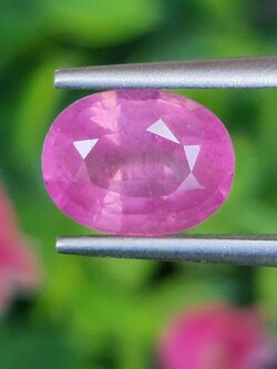 พลอย ชมพู พิ้ง แซฟไฟร์ Pink Sapphire 2.55 กะรัต (Cts.) พลอยแท้ อัญมณีมงคลประจําวันเกิด เครื่องประดับพลอย