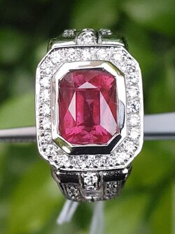 แหวน พลอย ทับทิม (Size) 55 Ruby Sapphire Ring พลอยแท้ อัญมณีมงคลประจําวันเกิด เครื่องประดับพลอย