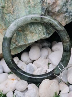 JB6711139 หยก พม่า แท้ Jade กำไลหยก 54.4 มม. (Jadeite bracelet) พม่า (Myanmar)