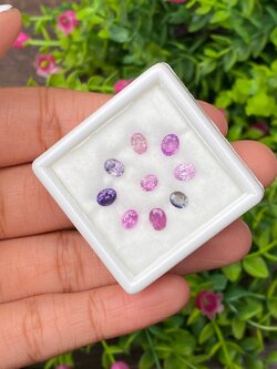 พลอย แซฟไฟร์ Sapphire 9 เม็ด 3.49 กะรัต (cts.) พลอยแท้ อัญมณีมงคลประจําวันเกิด เครื่องประดับพลอย