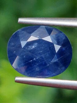 พลอย ไพลิน blue sapphire 3.14 กะรัต (Cts.) พลอยแท้ อัญมณีมงคลประจําวันเกิด เครื่องประดับพลอย