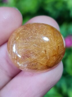 ไหมทอง ควอตซ์ Golden Rutilated Quartz 30.34 กะรัต Cts.พลอยแท้ อัญมณีมงคลประจําวันเกิด เครื่องประดับพลอย