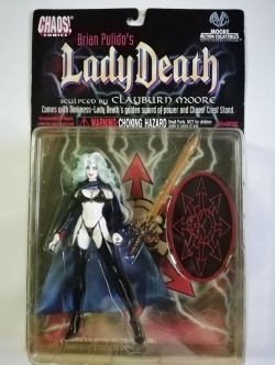 ของสะสมงานเก่าMoor Action Collection ,Chaos comics ฟิกเกอร์นางฟ้าสาวสวยผู้มีอำนาจพิเศษจอมทำลายล้าง Lady Death ออริจินอลดีไซน์จาก Brian Purido พร้อมฐาน ขนาดประมาณ 20 ซม