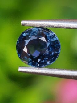 พลอย ไพลิน blue sapphire 0.93 กะรัต (Cts.) ดิบ (Unheated) พลอยแท้ อัญมณีมงคลประจําวันเกิด เครื่องประดับพลอย