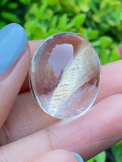 โป่งข่าม ควอตซ์ Rutilated Quartz 58.44 กะรัต Cts. พลอยแท้ อัญมณีมงคลประจําวันเกิด เครื่องประดับพลอย