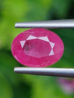 พลอย ทับทิม พม่า (Burmese Ruby Sapphire) 1.47 กะรัต พลอยแท้ อัญมณีมงคลประจําวันเกิด เครื่องประดับพลอย