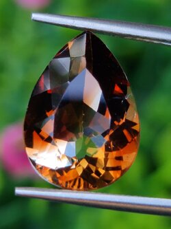 พลอย แชมเปญ โทแพซ Champagne Topaz 8.10 กะรัต พลอยแท้ อัญมณีมงคลประจําวันเกิด เครื่องประดับพลอย