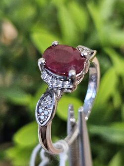 แหวน พลอย ทับทิม (Size) 56 Ruby Sapphire Ring