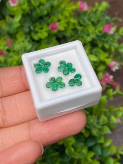 พลอย มรกต Natural Emerald แซมเบีย 2.00 กะรัต (Cts.) 18 เม็ด (pcs.) พลอยแท้ อัญมณีมงคลประจําวันเกิด เครื่องประดับพลอย