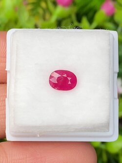 พลอย ทับทิม พม่า (Burmese Ruby Sapphire) 1.12 กะรัต พลอยแท้ อัญมณีมงคลประจําวันเกิด เครื่องประดับพลอย