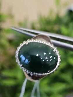 หยก พม่า แท้ Jade แหวนหยก (jadeite Ring) Size 59 ดิบ ไม่ผ่านการปรับปรุง (Type A) พม่า (Myanmar)