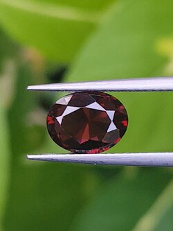 พลอย โรโดไลต์ กาเน็ท Rhodolite Garnet 2.95 กะรัต Cts. พลอยแท้ อัญมณีมงคลประจําวันเกิด เครื่องประดับพลอย