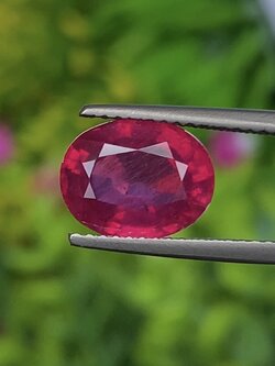 พลอย ทับทิม (Ruby Sapphire) 3.80 กะรัต (Cts.) พลอยแท้ อัญมณีมงคลประจําวันเกิด เครื่องประดับพลอย