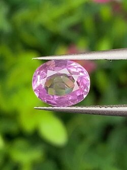 พลอย ชมพู พิ้ง แซฟไฟร์ Pink Sapphire 1.47 กะรัต (Cts.) พลอยแท้ อัญมณีมงคลประจําวันเกิด เครื่องประดับพลอย