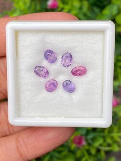 พลอย แซฟไฟร์ Sapphire 6 เม็ด 3.41 กะรัต (cts.) พลอยแท้ อัญมณีมงคลประจําวันเกิด เครื่องประดับพลอย