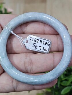 JB6711206 หยก พม่า แท้ Jade กำไลหยก 50.7 มม. (Jadeite bracelet) พม่า (Myanmar)