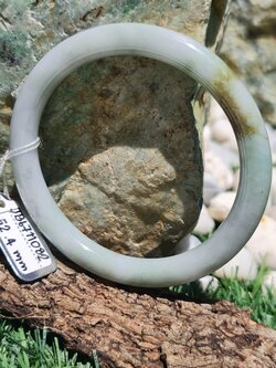 JB6711082 หยก พม่า แท้ Jade กำไลหยก 52.4 มม. (Jadeite bracelet) พม่า (Myanmar)