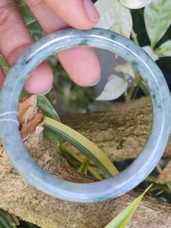 JB6711171 หยก พม่า แท้ Jade กำไลหยก 55.5 มม. (Jadeite bracelet) พม่า (Myanmar)