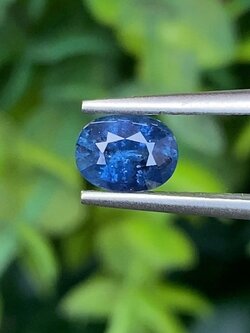 พลอย ไพลิน blue sapphire 1.00 กะรัต (Cts.) พลอยแท้ อัญมณีมงคลประจําวันเกิด เครื่องประดับพลอย