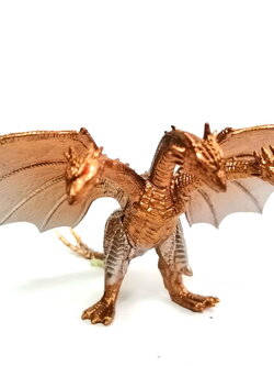 กาชาปอง คิงส์กีโดร่า มังกรสามหัวจากก๊อตซิลล่า 1998 จากหัวถึงปลายหางยาว 5 นิ้ว งาน bandai ปี 1998