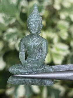 หยก แกะสลัก รูป พระ (Burmese jadeite) 18.74 กะรัต (cts.) หยก พม่า แท้