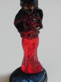 โมเดลผีกระสือนางรำพึง ร่างก่อนกลายร่างเป็นผีกระสือ พร้อมฐาน ตัวใสสึแดง งานแฮนด์เมด, Model Thail Ghost, Ms.Rampeung, a girl before transforming to ghost 'Krasue', she had a ghost cell inside, Glitter Transparent Red, handmade, souvenir from Thail