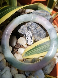 JB6711168 หยก พม่า แท้ Jade กำไลหยก 55.5 มม. (Jadeite bracelet) พม่า (Myanmar)