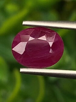 พลอย ทับทิม พม่า (Burmese Ruby Sapphire) 1.56 กะรัต พร้อมใบเซอร์ พลอยแท้ อัญมณีมงคลประจําวันเกิด เครื่องประดับพลอย