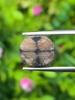 ไคแอสโทไลต์ Chiastolite 6.28 กะรัต (Cts.) พลอยแท้ อัญมณีมงคลประจําวันเกิด เครื่องประดับพลอย