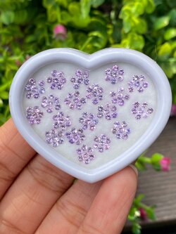 พลอย เพอเพิล แซฟไฟร์ สีม่วง Purple Sapphire 5.00 กะรัต (Cts.) 131 เม็ด (Pcs.)พลอยแท้ อัญมณีมงคลประจําวันเกิด เครื่องประดับพลอย