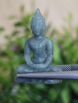 หยก แกะสลัก รูป พระ (Burmese jadeite) 19.12 กะรัต (cts.) หยก พม่า แท้