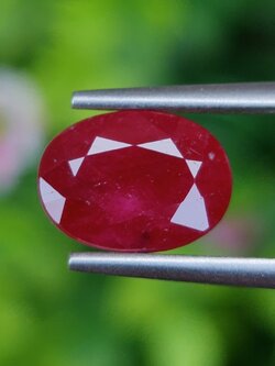 พลอย ทับทิม พม่า (Burmese Ruby Sapphire) 2.46 กะรัต พร้อมใบเซอร์ พลอยแท้ อัญมณีมงคลประจําวันเกิด เครื่องประดับพลอย