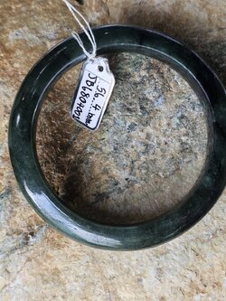 JB6804001 หยก พม่า แท้ Jade กำไลหยก 56.4 มม. (Jadeite bracelet) พม่า (Myanmar)