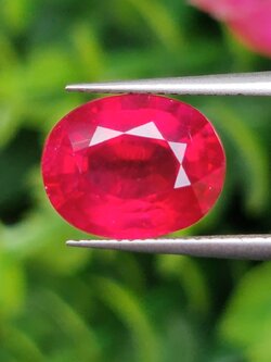 พลอย ทับทิม Ruby sapphire 4.09 กะรัต (Cts.) พลอยแท้ อัญมณีมงคลประจําวันเกิด เครื่องประดับพลอย